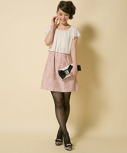 エレガンスレースコンビドレス