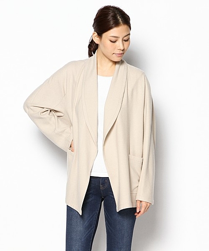 カシミヤＷフェイスガウンジャケット