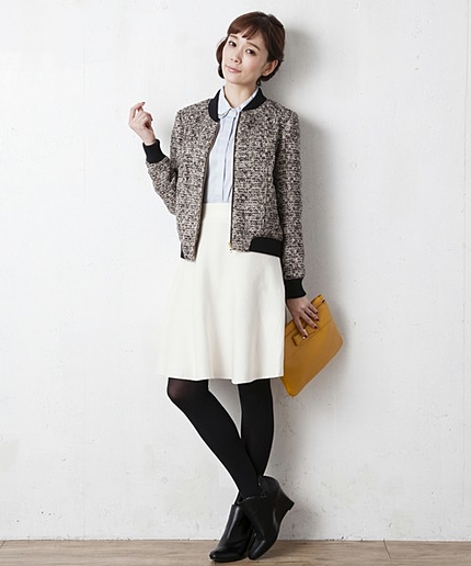 ループツイードブルゾン