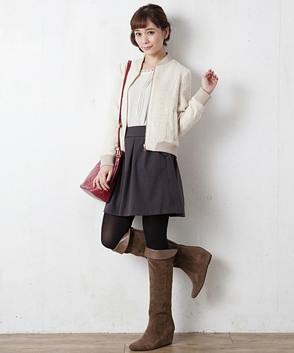 ループツイードブルゾン