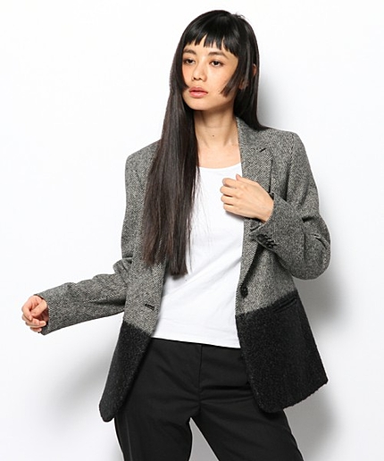 【セットアップ対応】ムーンモヘアプレースメントテーラードジャケット（PaulSmithBLACK）