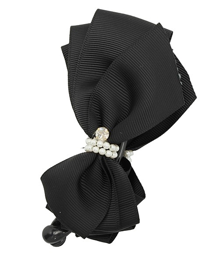 センターパールリボンバナナクリップ