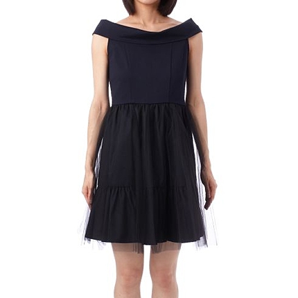 オフショルダー調チュールワンピース