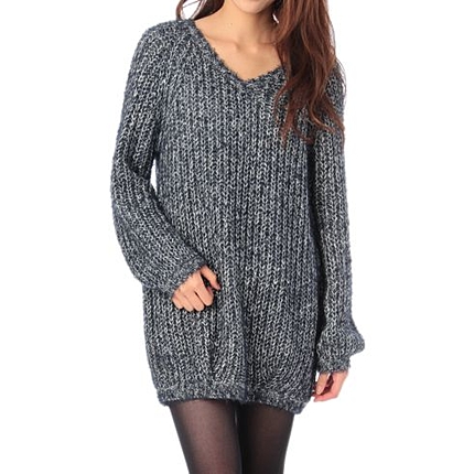 フェザーヤーンチュニックニットワンピース