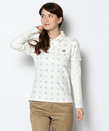 【LADIES】Golfモノグラムプリントポロシャツ