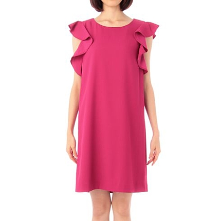 フリル袖サックワンピース