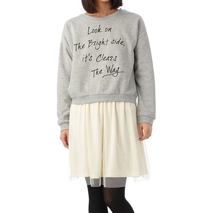 裏毛ロゴスウェット+チュールワンピースSET