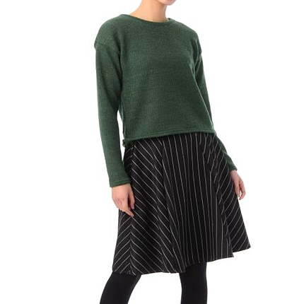 ニットソー+ストライプセットワンピース