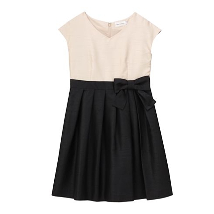 配色リボンサテンワンピース