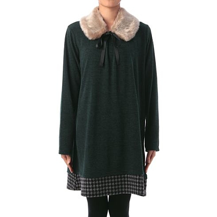 ティペットつきレイヤードワンピース