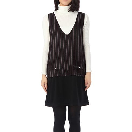 ピンストライプドッキングジャンパースカート