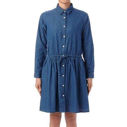 ドロストデニムシャツワンピース