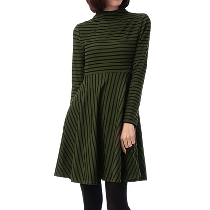 ボトルネックボーダーワンピース