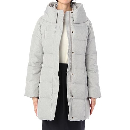 スタンドカラー比翼ダウンコート