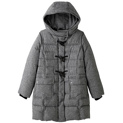 ツィードダッフルダウンコート