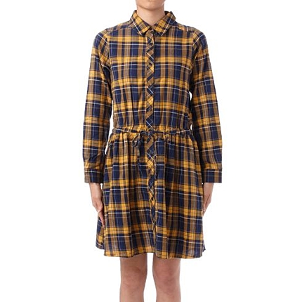 ドロストチェックシャツワンピース