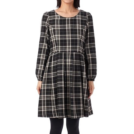 チェック柄フレアワンピース