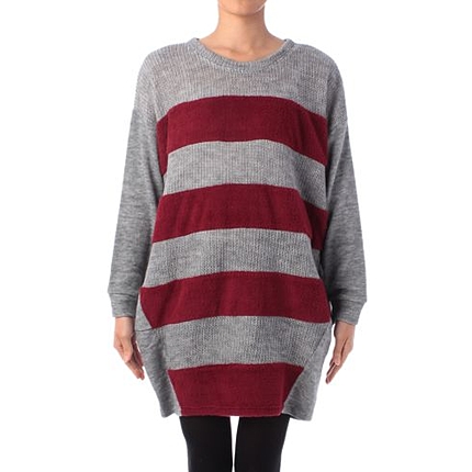 ボーダー柄ニットワンピース