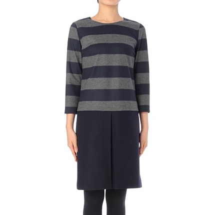 太ボーダー切り替えワンピース