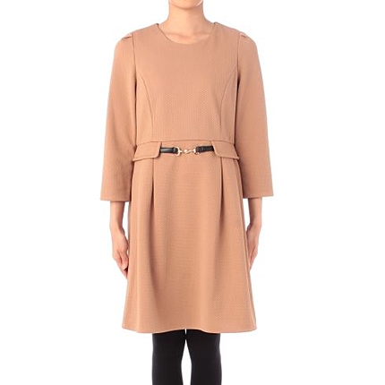 ビット付き鹿の子ハイウエストワンピース