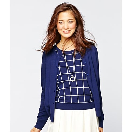 ウィンドウチェックニットアンサンブル