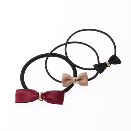 配色リボンヘアゴム3本セット