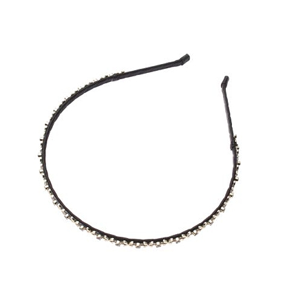 ビジュー付き細カチューシャ