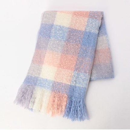 パステルチェック起毛ストール