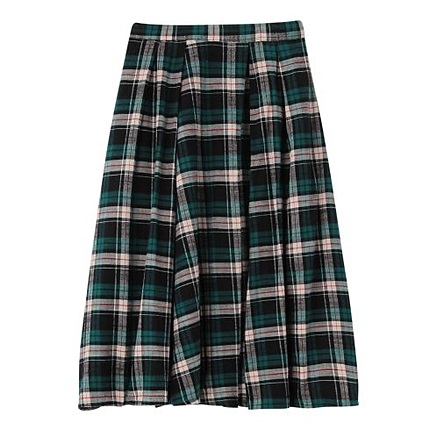 チェックミモレスカート