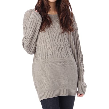 ケーブル切り替えニットチュニック