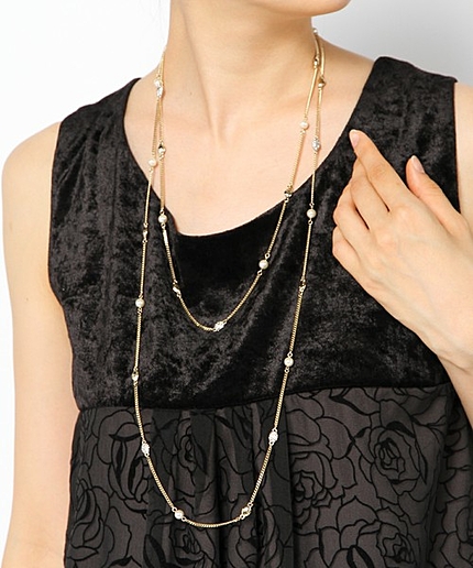 プチメタルパールネックレス