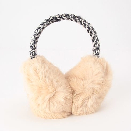 ツイード&ファーイヤーマフ