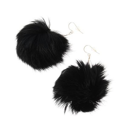 ファーぽんぽんピアス