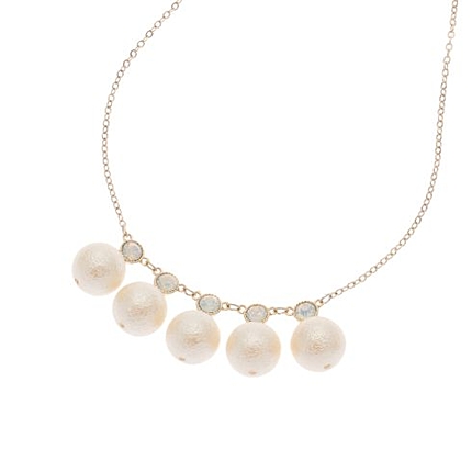 フェイクパールビジューネックレス