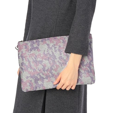 グリッターラメカモフラクラッチバッグ