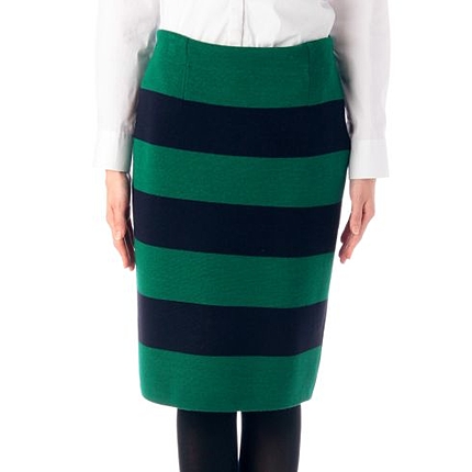 ボールドボーダーペンシルスカート