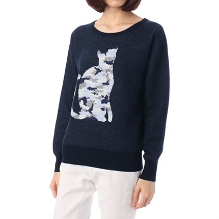 CROLLA カモフラキャットスウェット風ニット