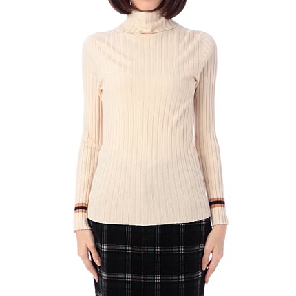 ワイドリブタートルネックニット