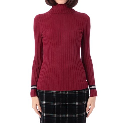 ワイドリブタートルネックニット