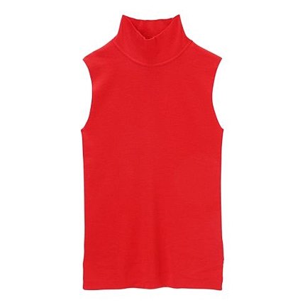 ノースリーブショートタートルネックニット