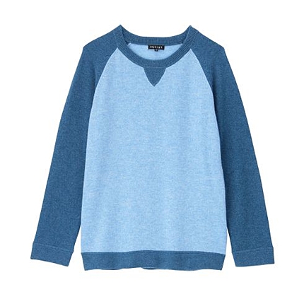 配色カシミヤニット