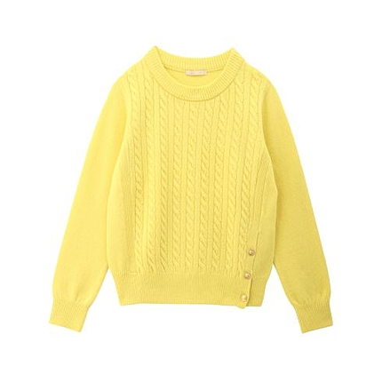 フロントケーブル編みニット