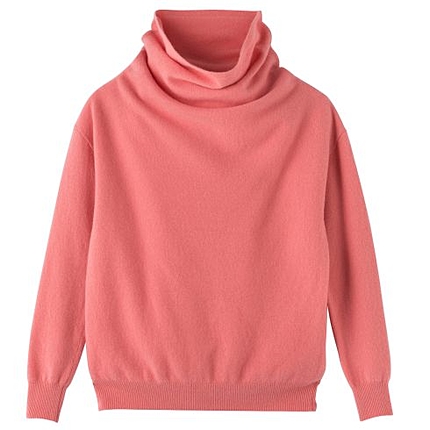 カシミヤ混オフタートルニット