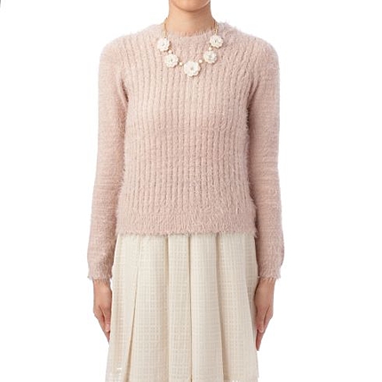 ネックレス付フェザーヤーンニット