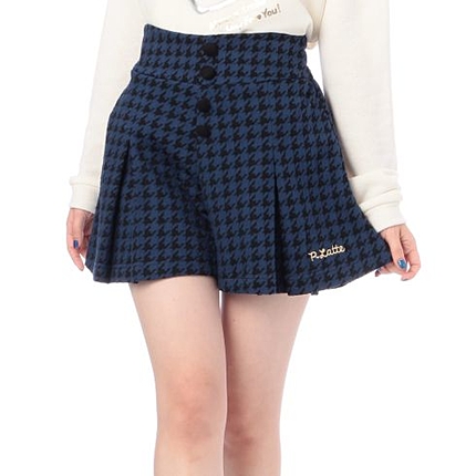 千鳥ジャカードフレアショートパンツ