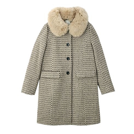 フォックスファー付きウールコート