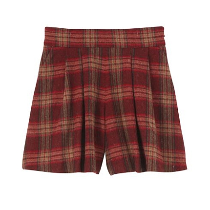 シャギーチェックキュロット