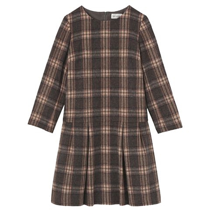 シャギーチェックワンピース