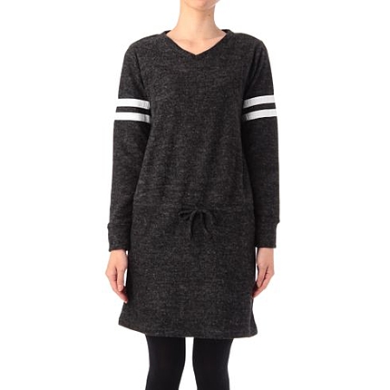 裏起毛見せラインワンピース