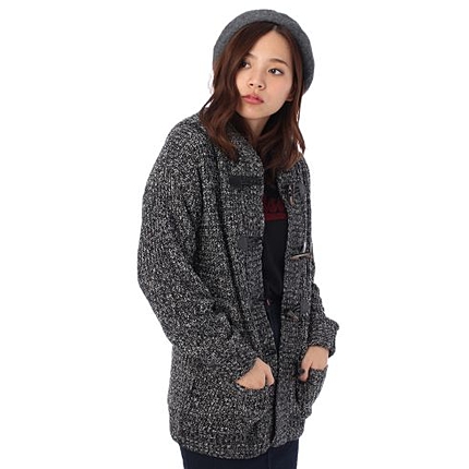 ダッフル風裏ボアカーディガン